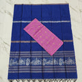 Raw Silk Stripe Suit Set - Blue and Pink