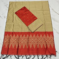 Raw Silk Jacquard Suits - Orange