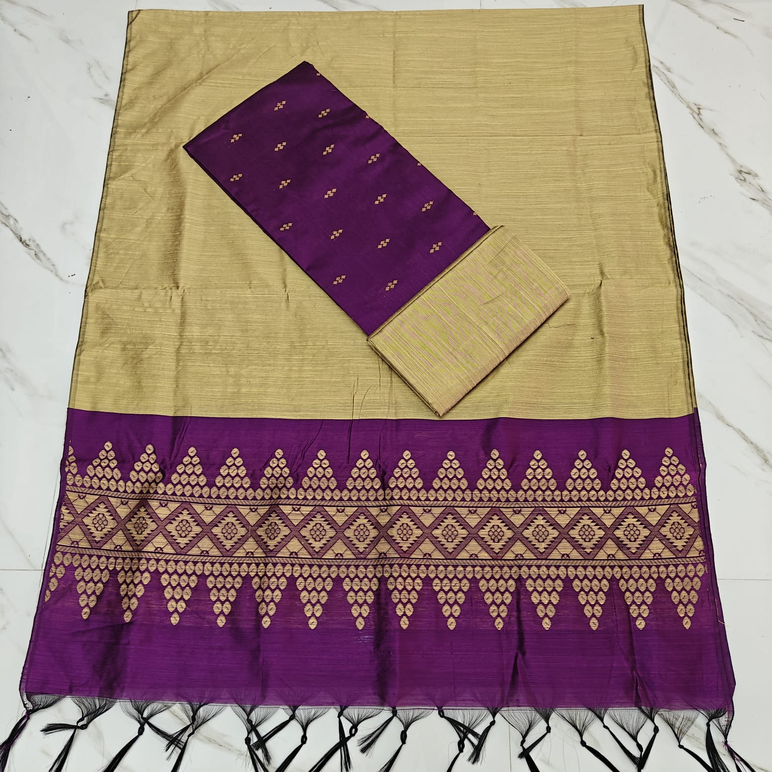 Raw Silk Jacquard Suits - Wine