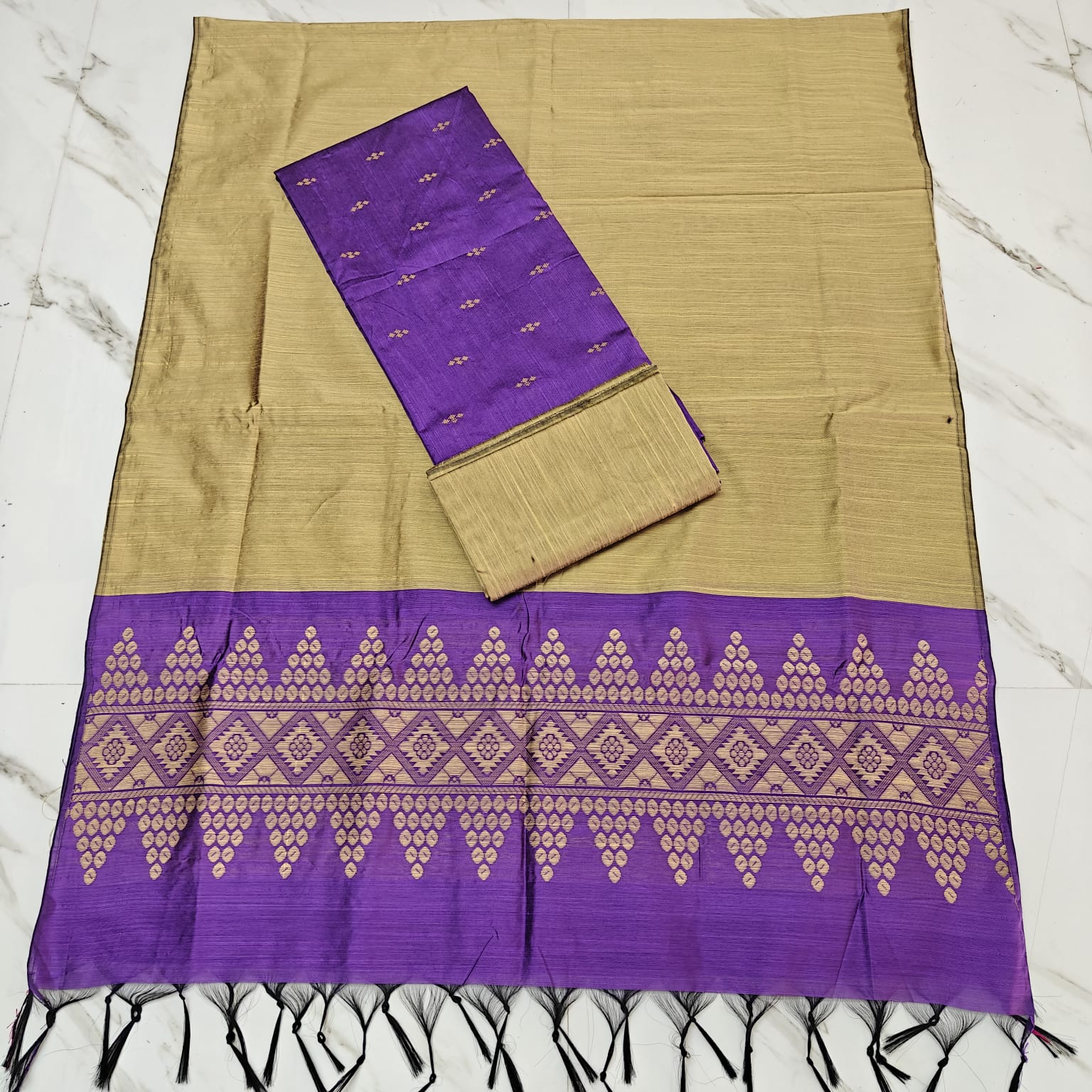 Raw Silk Jacquard Suits - purple