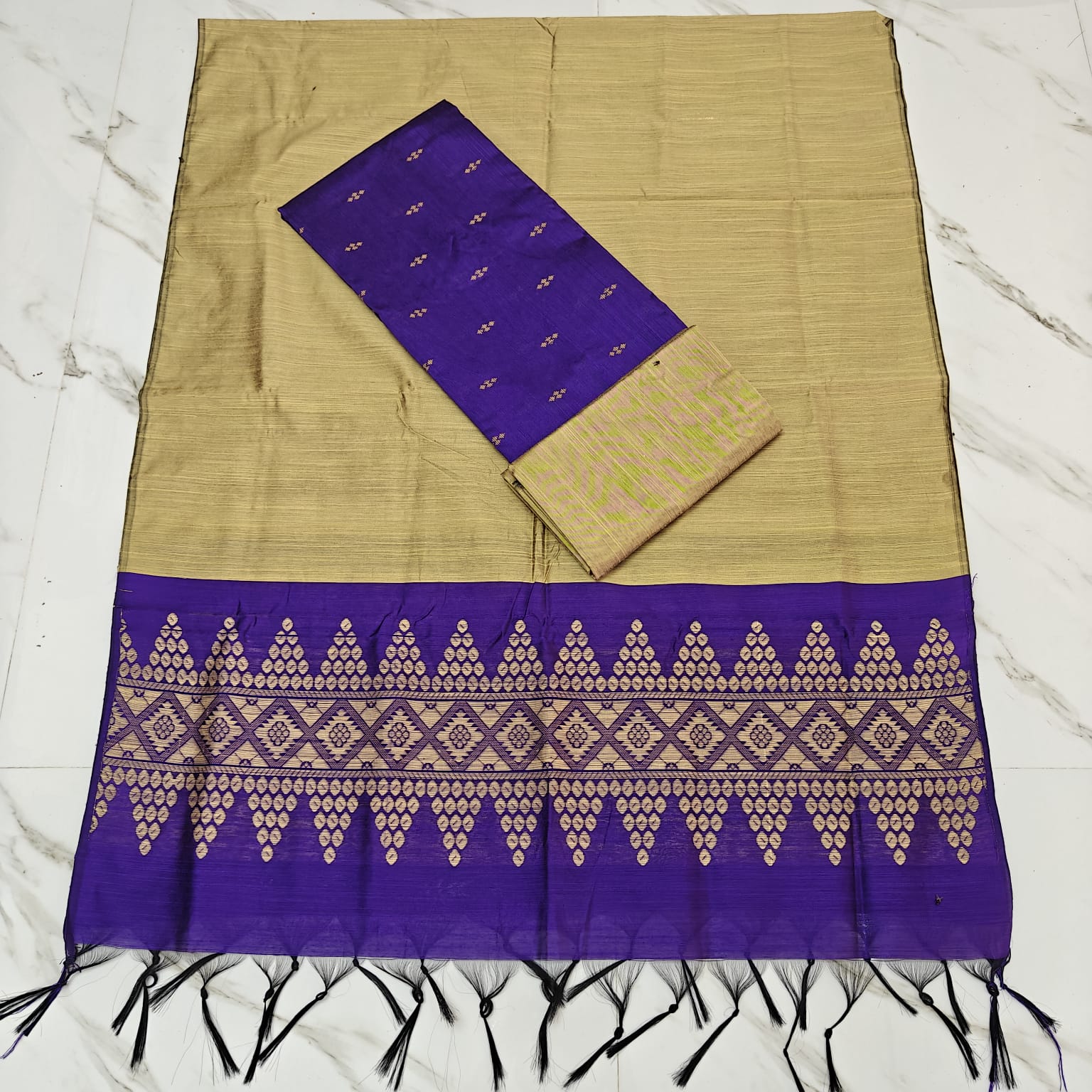 Raw Silk Jacquard Suits - Violet