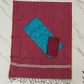 RAW SILK STRIPE DUPPATA SET