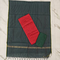RAW SILK STRIPE DUPPATA SET