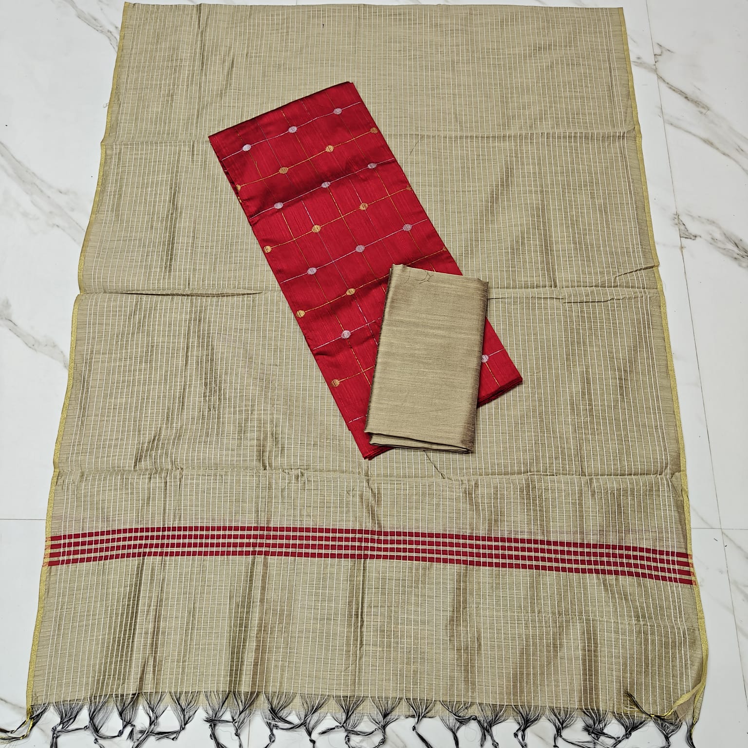 RAW SILK 4 LINE SET - Red