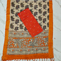 Chennuri Silk Nizam Border Duppata & Top-Orange