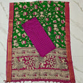 Chennuri Silk Nizam Border Duppata & Top-Magenta&green
