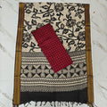 Chennuri Silk Nizam Border Duppatta & Top-Black & Maroon