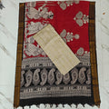 Chennuri Silk Nizam Border Duppatta & Top-Maroon & Cream
