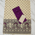 Madhubani Dupatta & Raw Silk Set - Wine and Beige
