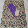 Madhubani Dupatta & Raw Silk Set - Lavender and Beige