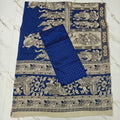 Unstitched Raw Silk Salwar Suit Material with Kalamkari Cotton Dupatta-KM03
