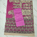 Unstitched Raw Silk Salwar Suit Material with Kalamkari Cotton Dupatta-KM04