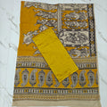 Unstitched Raw Silk Salwar Suit Material with Kalamkari Cotton Dupatta-KM06
