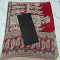 Unstitched Raw Silk Salwar Suit Material with Kalamkari Cotton Dupatta-KM07