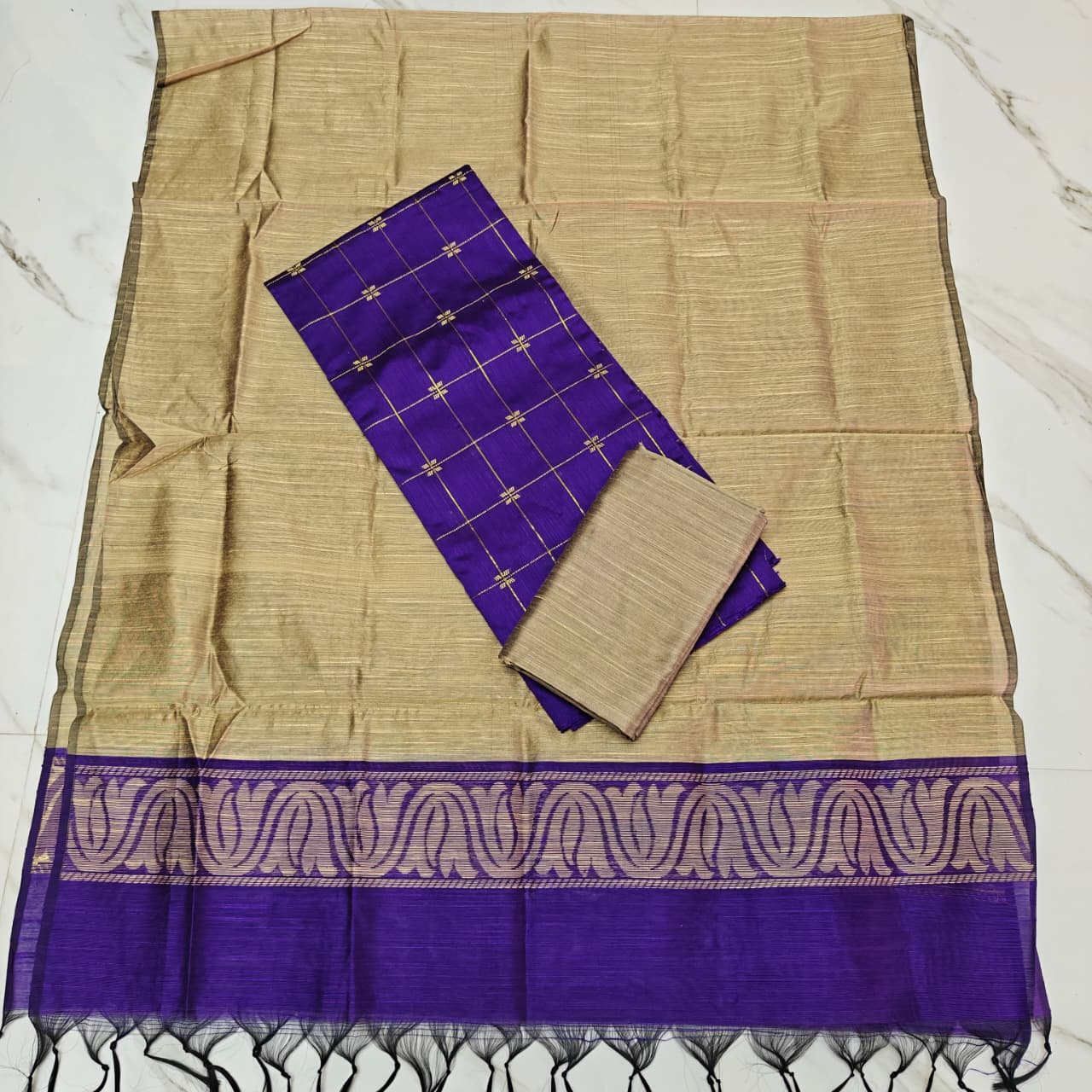 Raw Silk 3-Piece Salwar Suit Material (Offer Price)-RSOF01