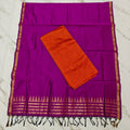 Raw Silk Top with Temple Border Shining Dupatta - TS01