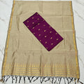 Raw Silk Top with Temple Border Shining Dupatta - TS05