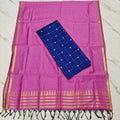 Raw Silk Top with Temple Border Shining Dupatta - TS08