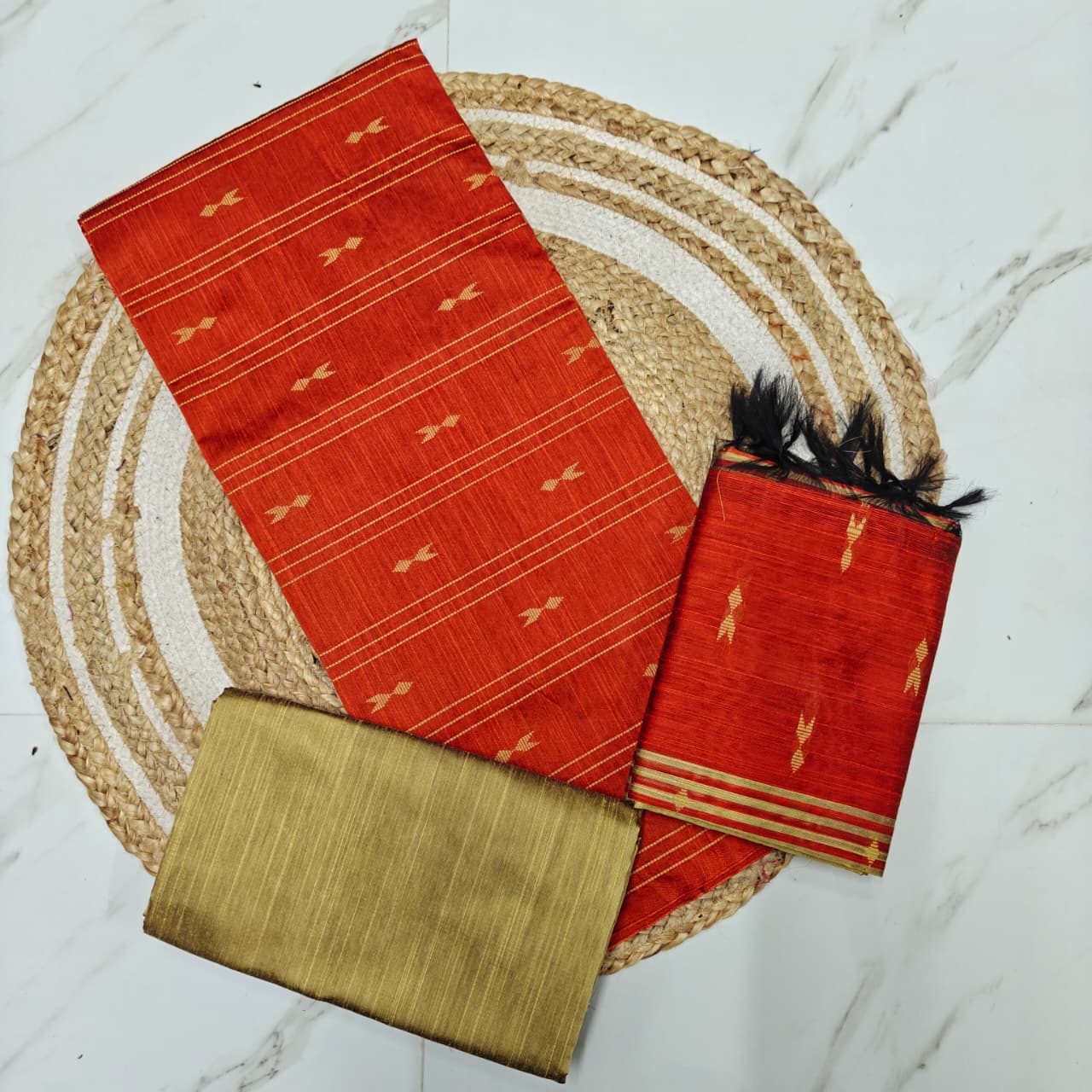 Premium Raw Silk with elegant butta detailing-RSL03