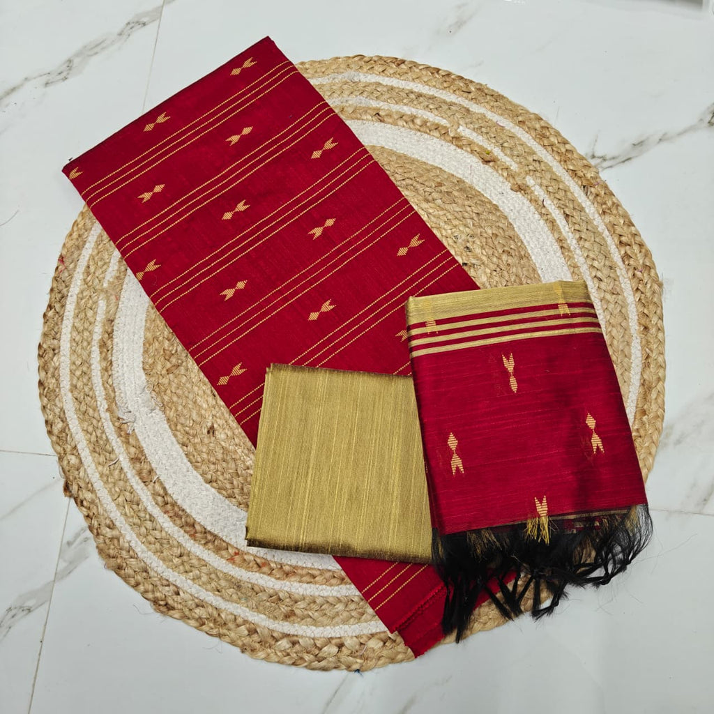Premium Raw Silk with elegant butta detailing-RSL01