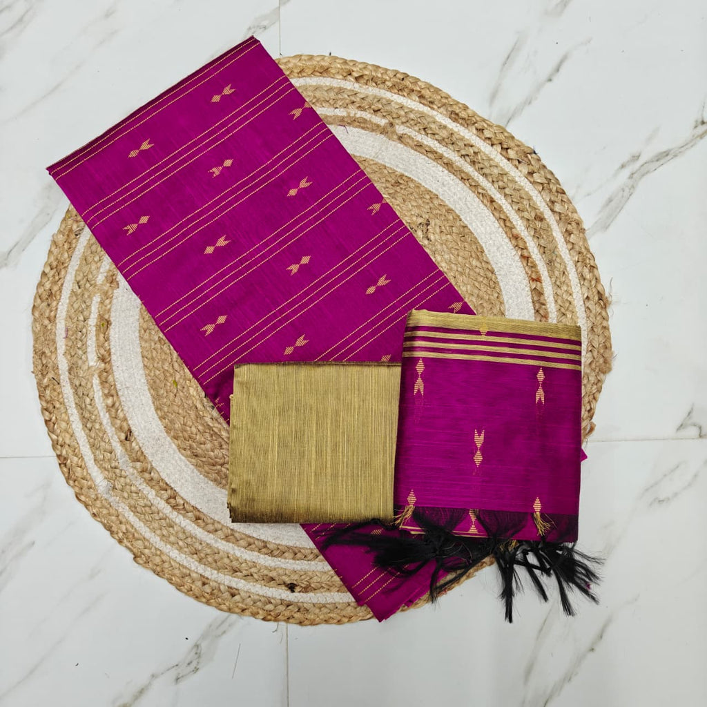 Premium Raw Silk with elegant butta detailing-RSL07