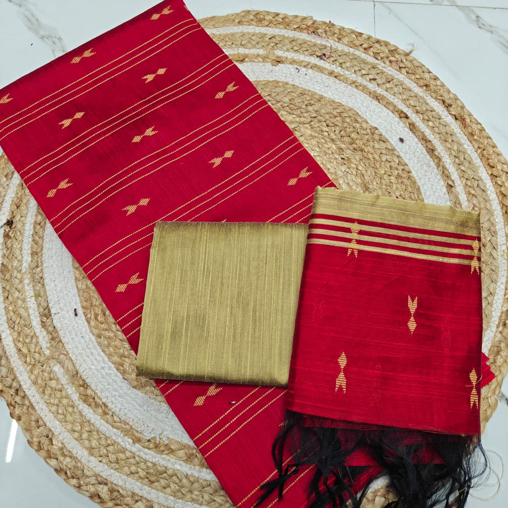 Premium Raw Silk with elegant butta detailing-RSL11