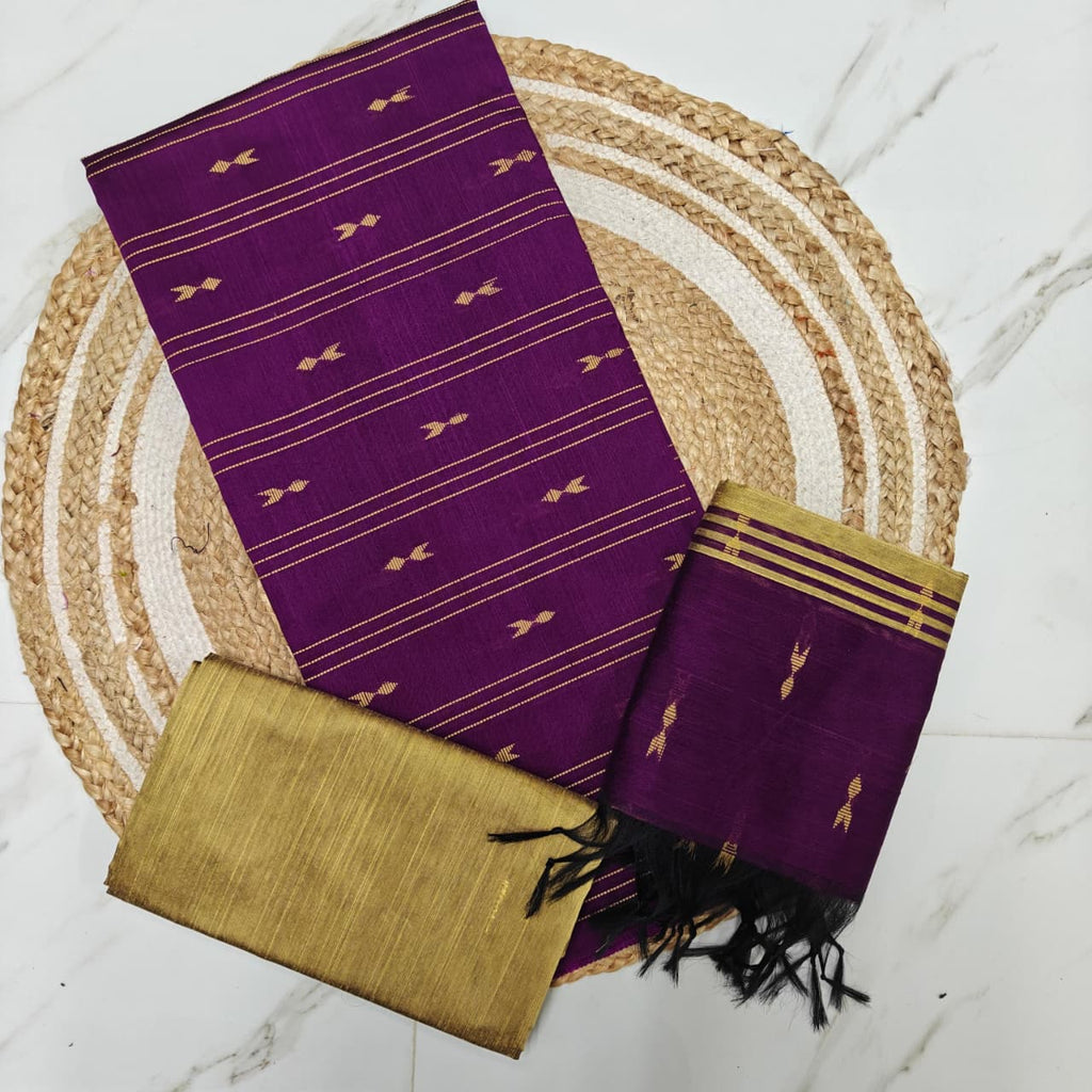 Premium Raw Silk with elegant butta detailing-RSL05
