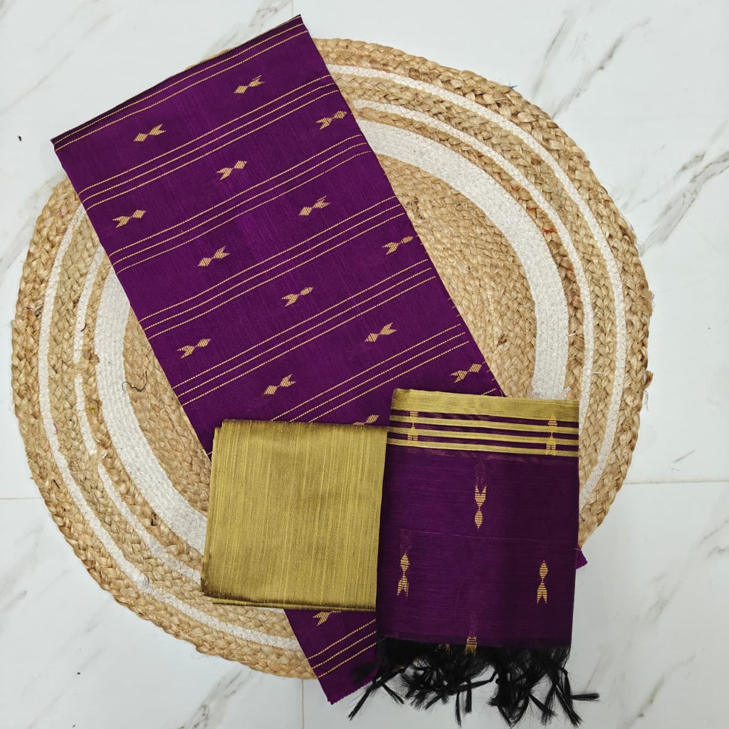 Premium Raw Silk with elegant butta detailing-RSL05