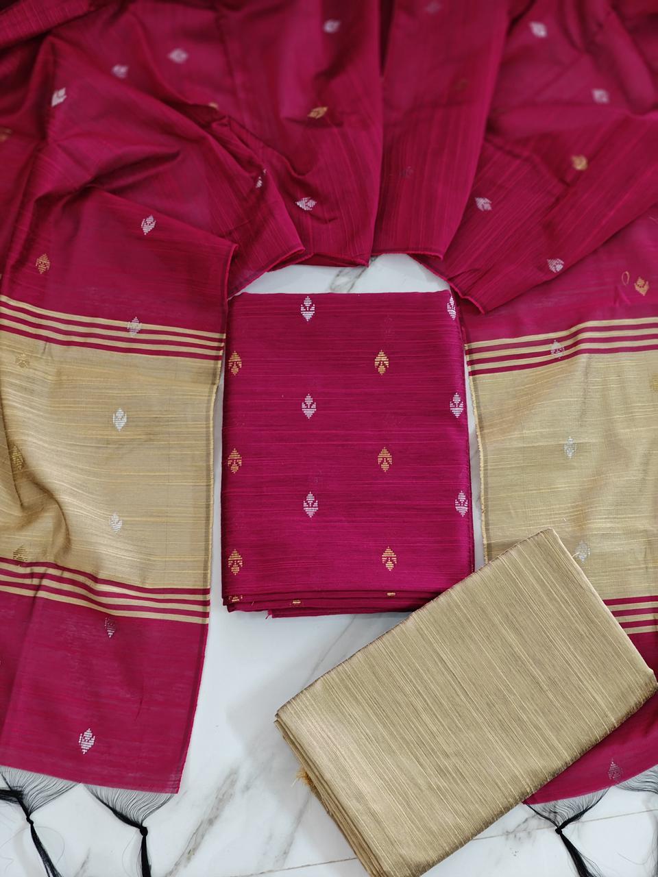 Raw Silk Colour Butta Salwar Set - RSB06