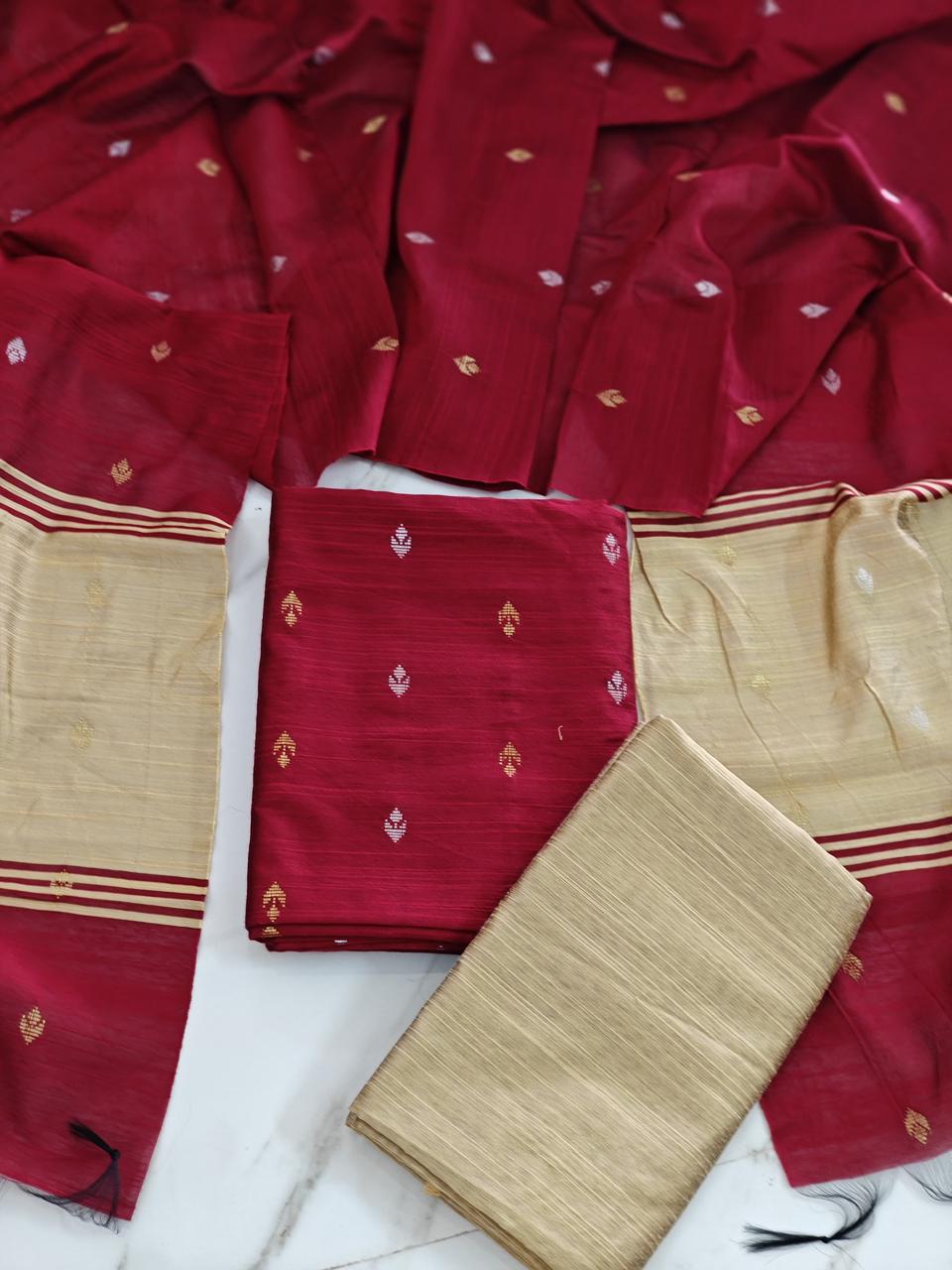 Raw Silk Colour Butta Salwar Set - RSB07