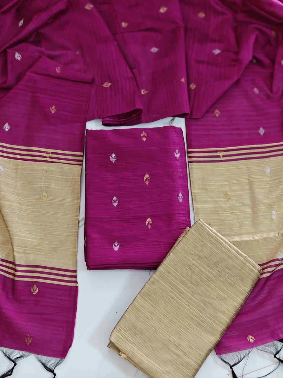 Raw Silk Colour Butta Salwar Set - RSB08
