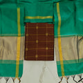 Raw Silk Jari Border Dupatta Set - ZB04