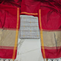 Raw Silk Jari Border Dupatta Set - ZB10