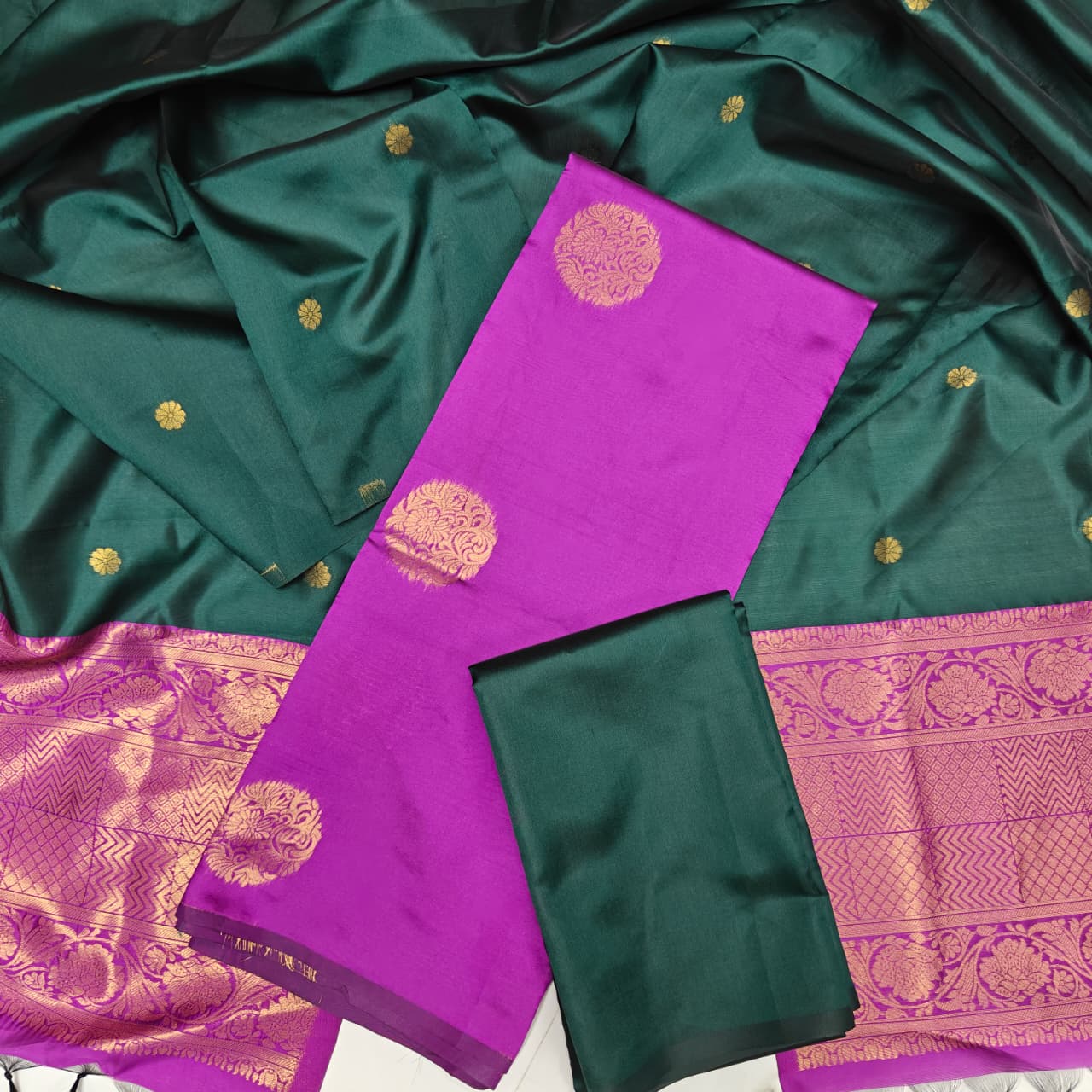 Premium Soft Silk Unstitched Chudithar Set-SSCD01