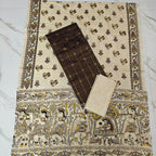 Madhubani Dupatta & Raw Silk Set - MD01