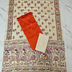 Madhubani Dupatta & Raw Silk Set -MD04