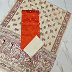 Madhubani Dupatta & Raw Silk Set -MD04
