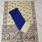 Madhubani Dupatta & Raw Silk Set - MD07
