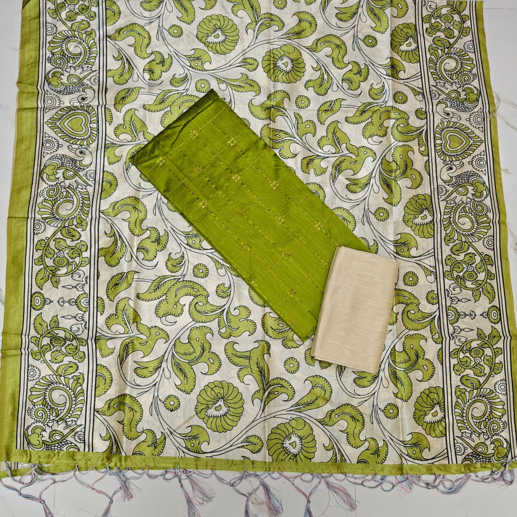 Luxury with our premium Tussar Silk Salwar Suit Set - TSRS07