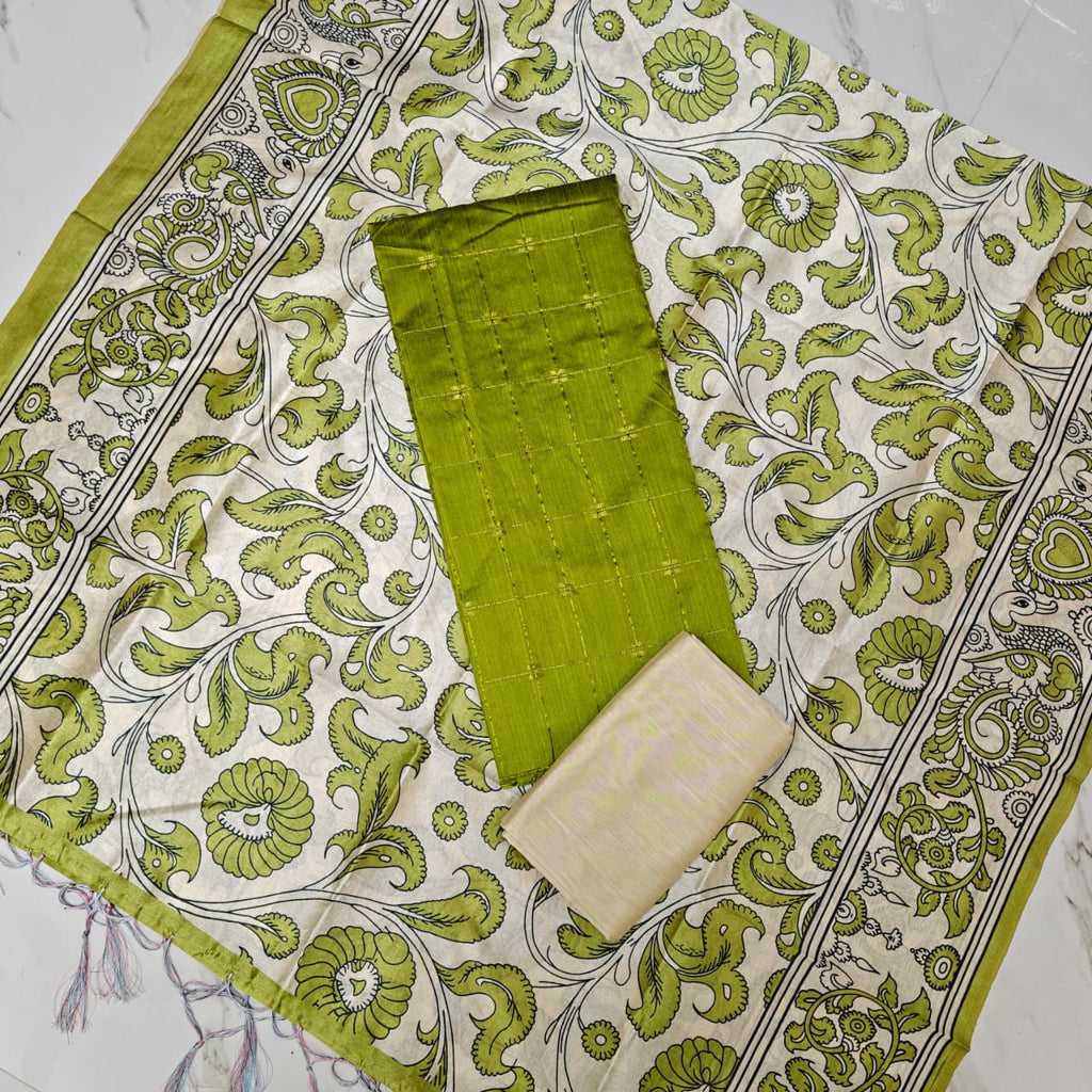Luxury with our premium Tussar Silk Salwar Suit Set - TSRS07
