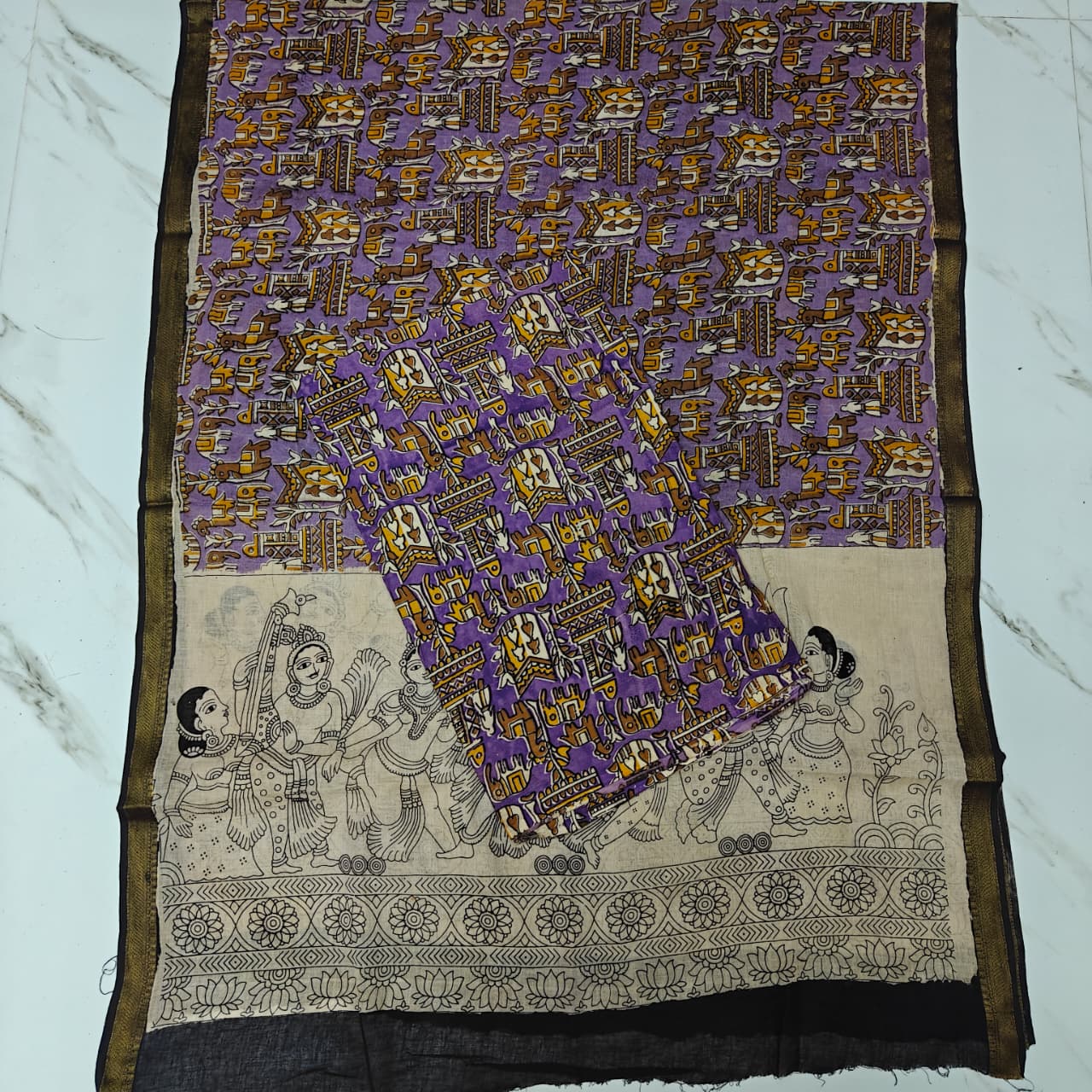 Kalamkari Cotton 2-Piece Set - KMKR12