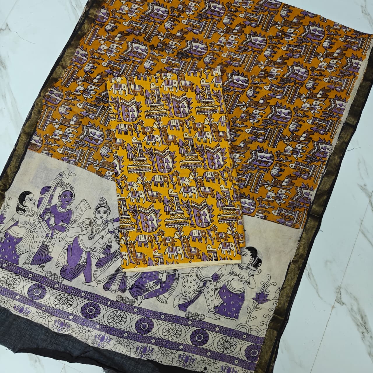 Kalamkari Cotton 2-Piece Set - KMKR14