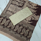 Unstitched Raw Silk Salwar Suit Material with Kalamkari Cotton Dupatta-KM05