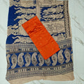 Unstitched Raw Silk Salwar Suit Material with Kalamkari Cotton Dupatta-KM03