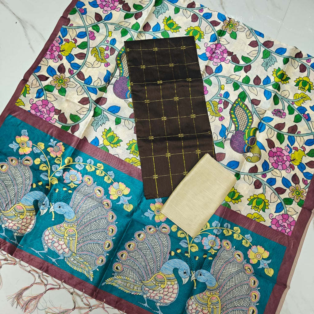 Luxury with our premium Tussar Silk Salwar Suit Set - TSRS02