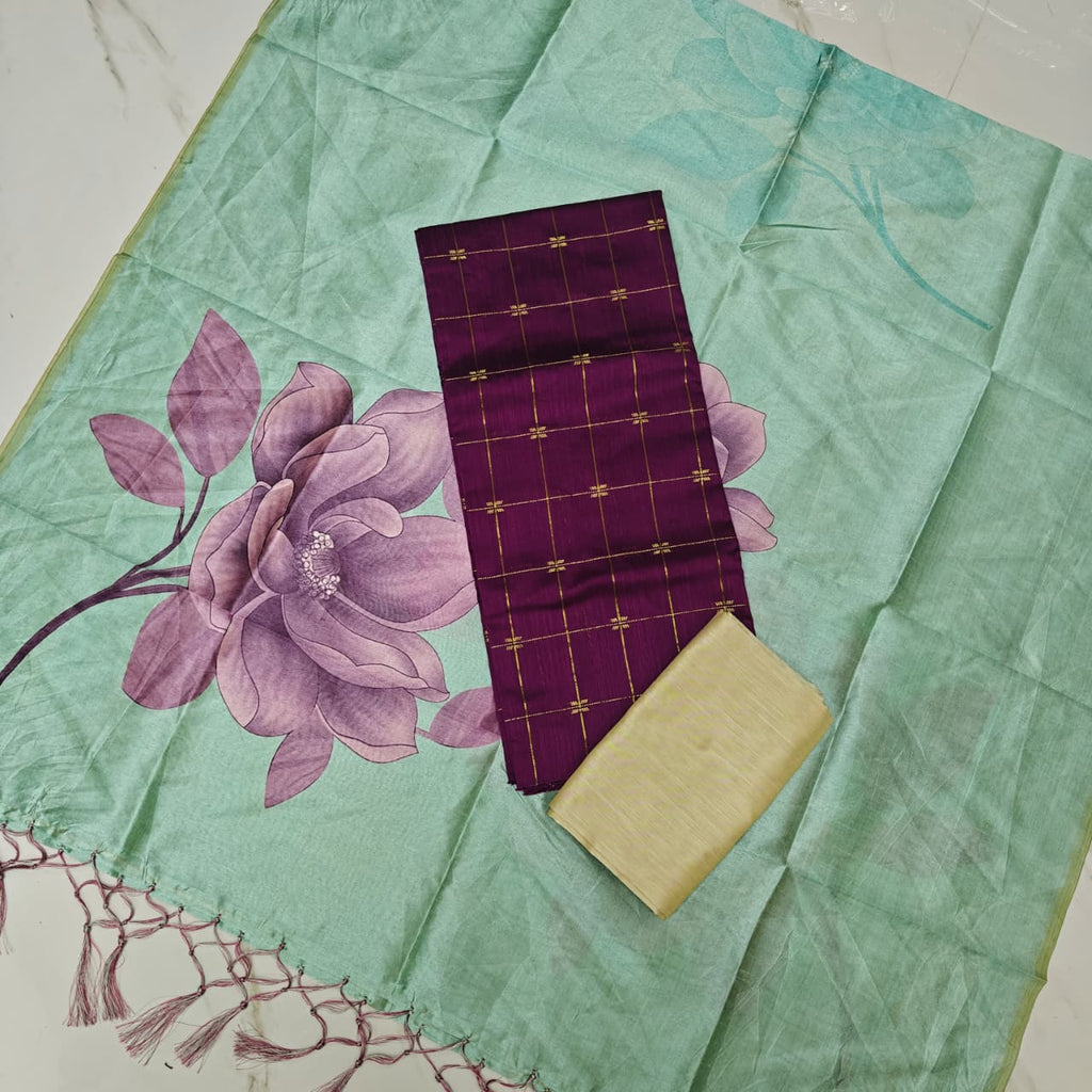 Luxury with our premium Tussar Silk Salwar Suit Set - TSRS05