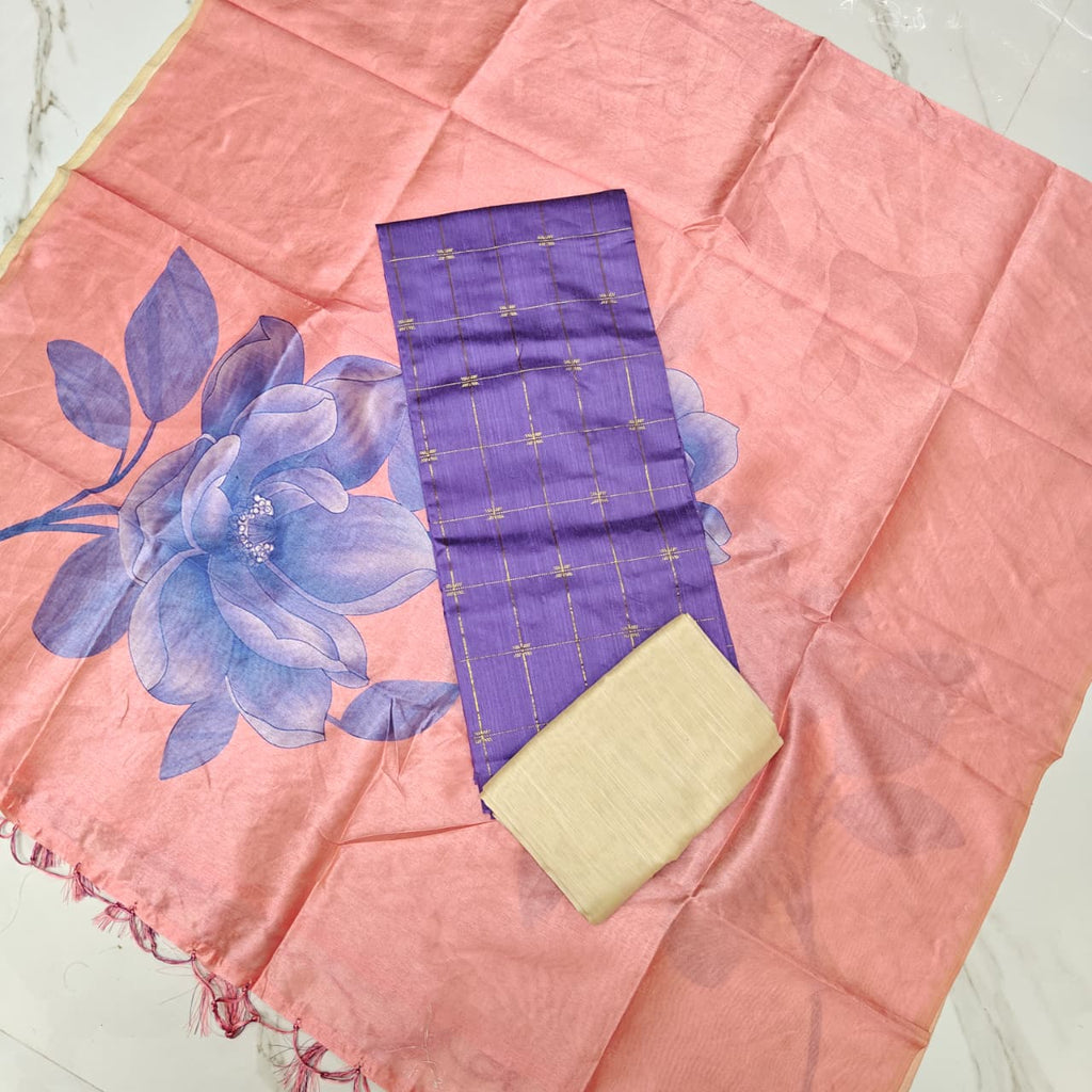 Luxury with our premium Tussar Silk Salwar Suit Set - TSRS06