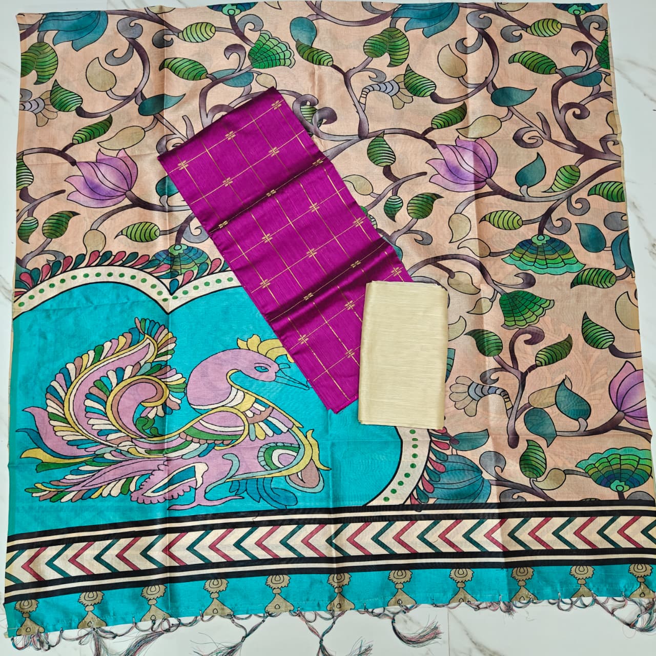 Luxury with our premium Tussar Silk Salwar Suit Set - TSRS08