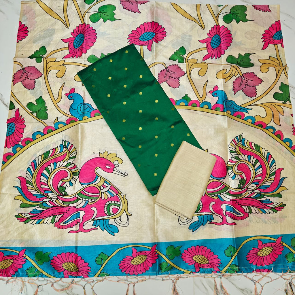 Luxury with our premium Tussar Silk Salwar Suit Set - TSRS09