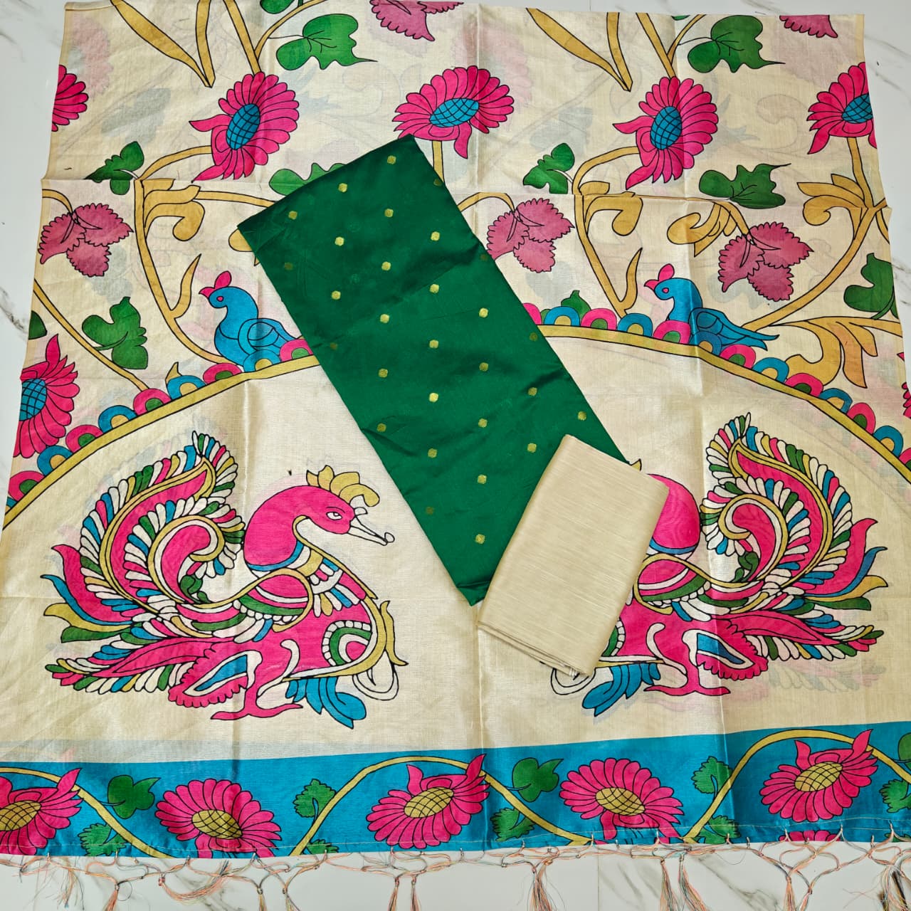 Luxury with our premium Tussar Silk Salwar Suit Set - TSRS09
